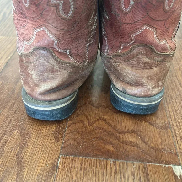 Smoky Mountain Youth Cheyenne Red Square Toe Western Boots 3752Y Size 3.5 Rodeo - Picture 6 of 11